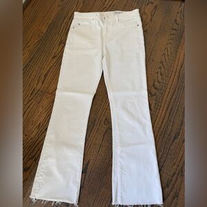AG Adriano Goldschmied Cream Wide Leg Jeans
